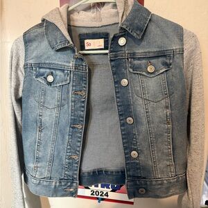 SO Kids Blue Denim Jacket with Gray Hoodie